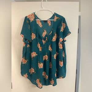 Torrid Georgette Pintuck Floral Blouse